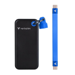 I&scaron;orinis kietasis diskas I&scaron;orinis SSD diskas Verbatim USB-C 3.2 Gen 2, 1TB, juodas/mėlynas