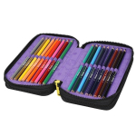 Trijų skyrių pie&scaron;tukinė su priedais, juoda, siūta