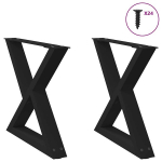 Kavos staliuko kojelės 2 vnt juoda 60x(42-43,3) cm plienas