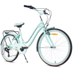 24 colių miesto dviratis mergaitei Pirmosios Komunijos proga, Shimano 7 pavaros, Heart Bike, mėtinės spalvos