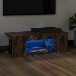 Televizoriaus spintelė，TV spintelė，TV staliukas su LED ap&scaron;vietimu, dūminio ąžuolo, 90x39x30cm CFE491031