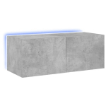Sieninė Televizoriaus spintelė，TV spintelė，TV staliukas su LED lemputėmis, betono pilka, 80x35x31cm CFE925552