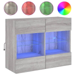 Sieninė Televizoriaus spintelė，TV spintelė，TV staliukas su LED lemputėmis, pilka, 78,5x30x60,5cm CFE188097