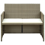 Dvivietė sodo sofa，Lauko sofa su pagalvėlėmis, kreminė, poliratanas CFE28189
