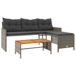 Sodo sofa，Lauko sofa su stalu/pagalvėlėmis, pilka, poliratanas, L formos CFE96913