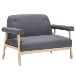 Dvivietė sofa，Poilsio sofa, audinys, tamsiai pilka CFE64839