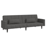 Dvivietė sofa-lova，Poilsio sofa su dvejomis pagalvėmis, pilka, audinys CFE32545