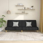 Dvivietė sofa-lova，Poilsio sofa, juodos spalvos, audinys CFE86850