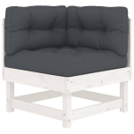 Kampinė sofos，Poilsio sofa dalis su pagalvėlėmis, balta, pu&scaron;ies masyvas CFE86961