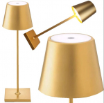 Stalinis LED &scaron;viestuvas (Aukso, pakraunamas, 38 cm)