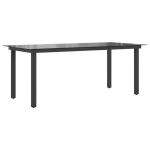Sodo stalas，Lauko stalas, juodas, 190x90x74cm, aliuminis ir stiklas CFE606500