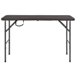 Sulankstomas sodo stalas，Lauko stalas, rudas, 120x60x74cm, HDPE ratano imit. CFE640582