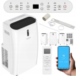 Mobilus oro kondicionierius su &scaron;ildymo, drėgmės surinkimo ir vėdinimo funkcijomis AIWA 3in1, 4,7 kW, Wi-Fi, iki 75 m&sup2;, tylus veikimas