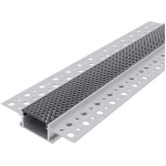 Avide įleidžiamas aliuminio U profilis 61x14mm su juodu dangteliu, 1m