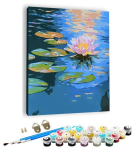 Tapyba pagal skaičius &ndash; paveikslas, dažai, teptukai, rinkinys - Water Lilly