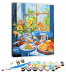 Tapyba pagal skaičius &ndash; paveikslas, dažai, teptukai, rinkinys - Flowers and fruits