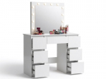 Kosmetinis staliukas su LED veidrodžiu ir stalčiais