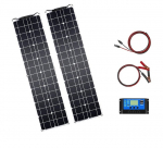 Pusiau lanksti monokristalinė saulės panelių sistema 100 W (2 &times; 50 W) su 20 A valdikliu