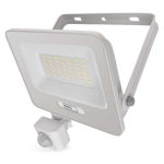 LED prožektorius GLARO 30W 3000lm IP54 NW su PIR baltas