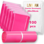 Polietileno plastikiniai savaime užsiklijuojantys kurjerių vokai - mai&scaron;eliai LIVMAN HY-12, 20x30cm, 100 vnt. pakuotėje