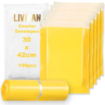 Polietileno plastikiniai savaime užsiklijuojantys kurjerių vokai - mai&scaron;eliai LIVMAN HY-12, 30x42cm, 100 vnt. pakuotėje