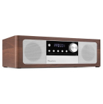 Muzikinis centras Audizio Lunata Premium CD/DAB+/FM/USB/BT, tamsaus medžio &ndash; sidabro spalvos