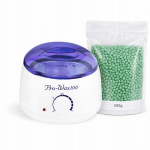 Depiliacijos rinkinys su va&scaron;ko &scaron;ildytuvu ir granulėmis (500 g) Pro wax 100
