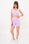 Moteri&scaron;ki besiūliai &scaron;ortai i&scaron; ribiukuoto audinio su push-up efektu SHORTS RIB SHAPE Giulia, spalva orchid bloom