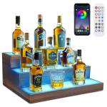 3 pakopų vyno lentyna su LED ap&scaron;vietimu Barsi, 41x31x17 cm