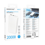Atsarginis maitinimo &scaron;altinis ("Power Bank") Borofone Power Bank 20000mAh BJ78A Clever &ndash; 2&times;USB &ndash; baltas