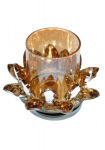 Stiklinė žvakidė "Lotosas", auksinė