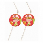 Gėrimo &scaron;iaudeliai su deko kortelėmis Indian Party, 6 vnt.