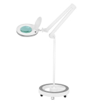 Activeshop Kosmetologinė lempa LED su lupa ir stovu ELEGANTE 60LED 5D 6W Baltas