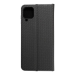 Dėklas telefonui Luna Book Carbon skirtas Samsung Galaxy A12, juodas