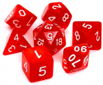 Perliniai kauliukai Rebel RPG Dice Set - Pearl - Red