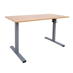 Reguliuojamo auk&scaron;čio ra&scaron;omasis stalas ERGO OPTIMAL su 1 varikliu 120x60cm, rudas/pilkas