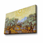 Reprodukcija Olive Trees with Yellow Sky and Sun