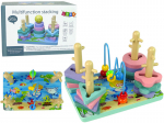 Medinių kaladėlių rinkinys vaikams Lean Toys Vandens pasaulis