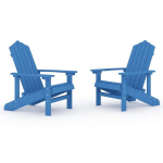 vidaXL Sodo Adirondack kėdės, 2vnt., mėlynos spalvos, HDPE