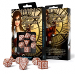 Kauliukų rinkinys Steampunk Clockwork karamelinės ir baltos spalvos
