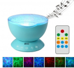 LED projektorius, nuotolinio valdymo naktinė lempa su garsiakalbiu, 7 režimai