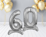 Folijos numerio balionai, rinkinys "60" (spalva: sidabras) 5056
