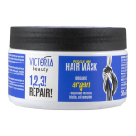 Kaukė pažeistiems plaukams su organiniu arganų aliejumi, brazili&scaron;ku keratinu ir biotinu Victoria Beauty, 250ml