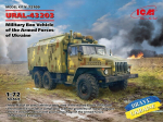 Klijuojamas modelis ICM 72709 Military Box Vehicle of the Armed Forces of Ukraine URAL-43203 1/72