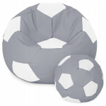 Sėdmai&scaron;is su pufu Ball XXXXL, pilkas/baltas