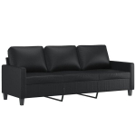Trivietė sofa vidaXL, juoda