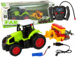 Rc traktorius su presu Lean toys, žalias