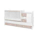 Transformuojama vaiki&scaron;ka lovytė Lorelli MiniMAX New, 60x120/72x190 cm, baltos/gintaro spalvos