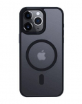 Telefono dėklas - Crong - Hibridinė Frost MAG danga - iPhone 15 Pro - Tamsiai mėlyna - Integruotas MagSafe