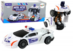 Policijos automobilis-robotas 2in1, baltas